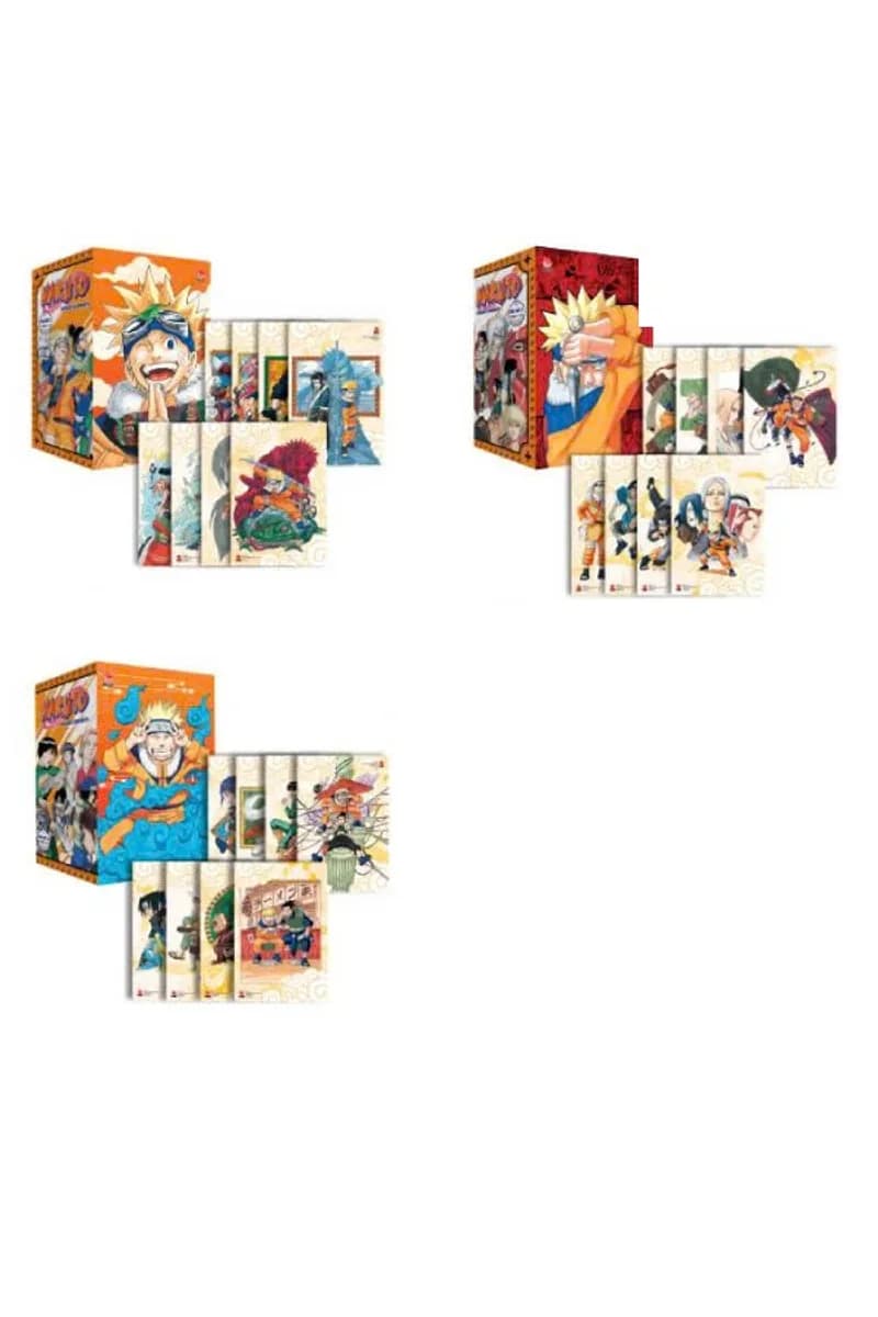 Bìa Naruto - Bản Kỷ Niệm 50 Năm Fahasa - Box 1-2-3 - Tập 1–24 (Bộ 3 Hộp) - Tặng Kèm 24 Ivory Card - Không Poster