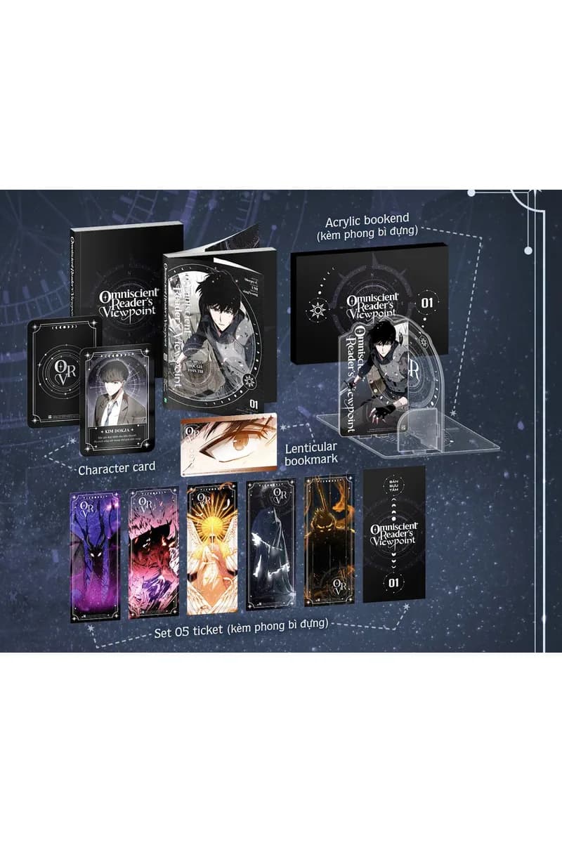 Bìa Góc Nhìn Của Độc Giả Toàn Tri (Manhwa) - Tập 1 - Bản Sưu Tầm - Tặng Kèm Acrylic Bookend + Set 05 Ticket + Lenticular Card + Character Card