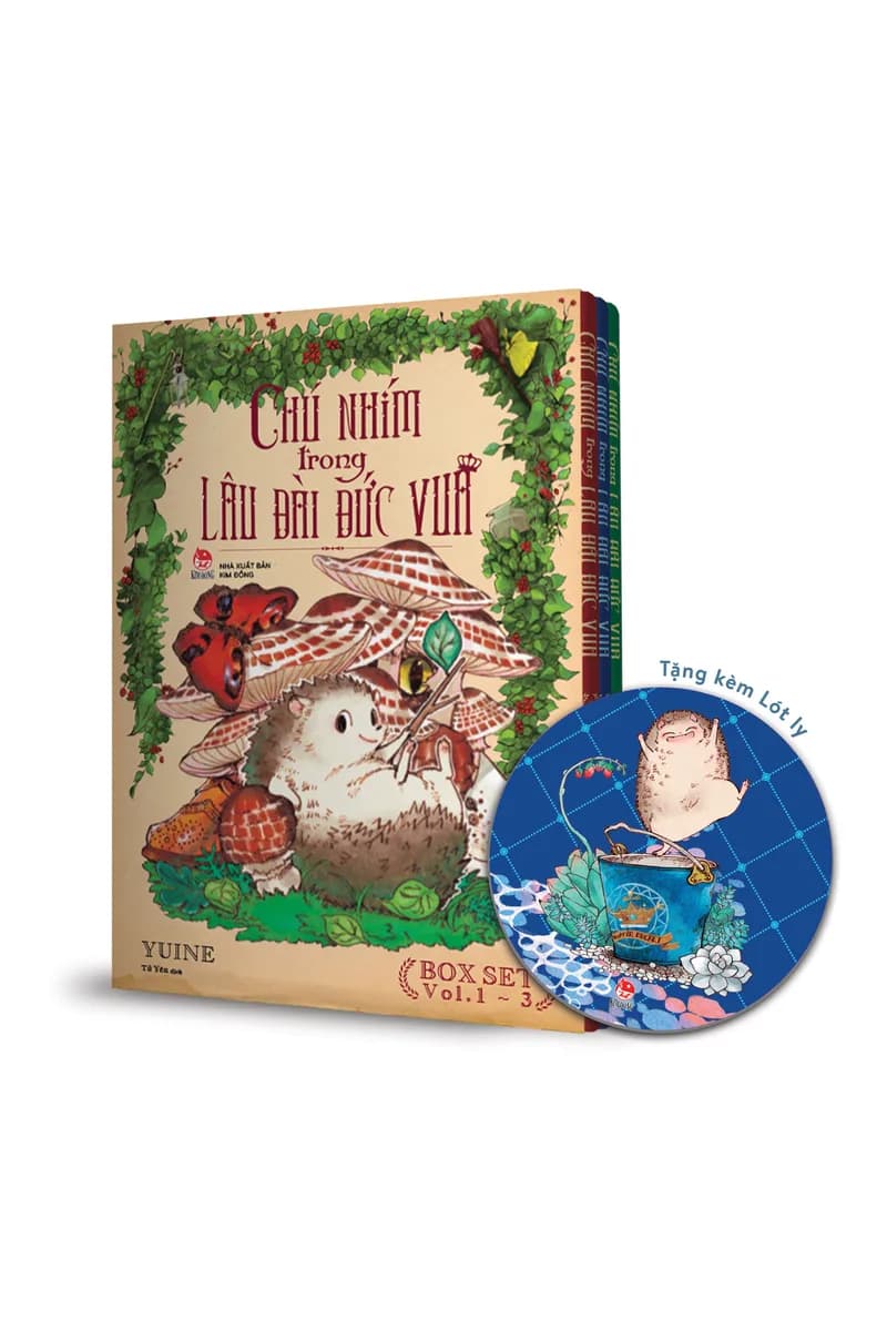 Bìa Chú Nhím Trong Lâu Đài Đức Vua - Boxset 3 Tập - Tặng Kèm Lót Ly