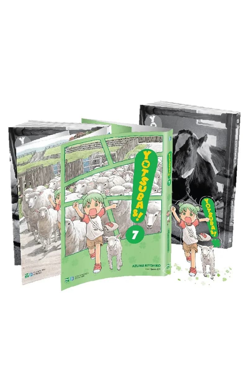 Bìa Yotsuba&! - Tập 7 - Bản Đặc Biệt - Tặng Kèm Bìa Áo Đặc Biệt + Standee Bập Bênh "Tiến Lên!"