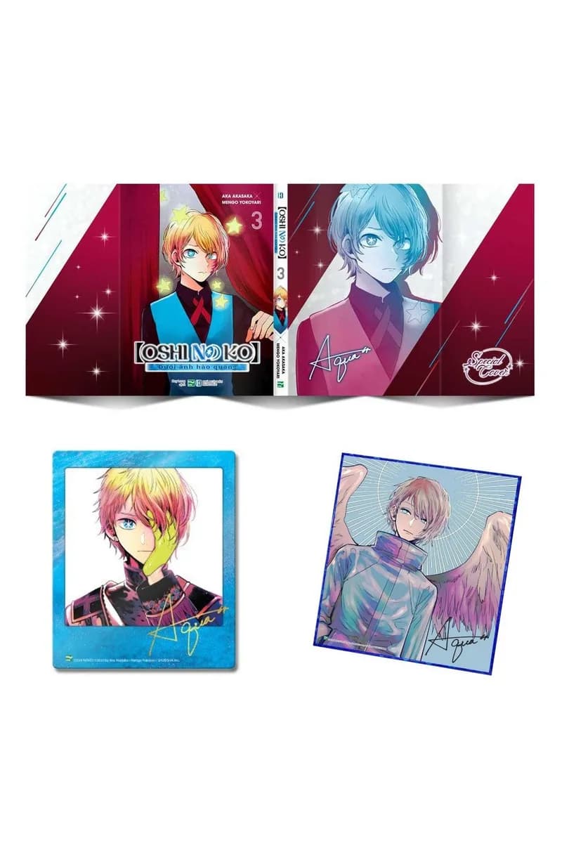 Bìa Oshi No Ko - Dưới Ánh Hào Quang - Tập 3 - Bản Đặc Biệt - Tặng Kèm Bìa 2 Mặt + Oshi No Card + OSHIkishi