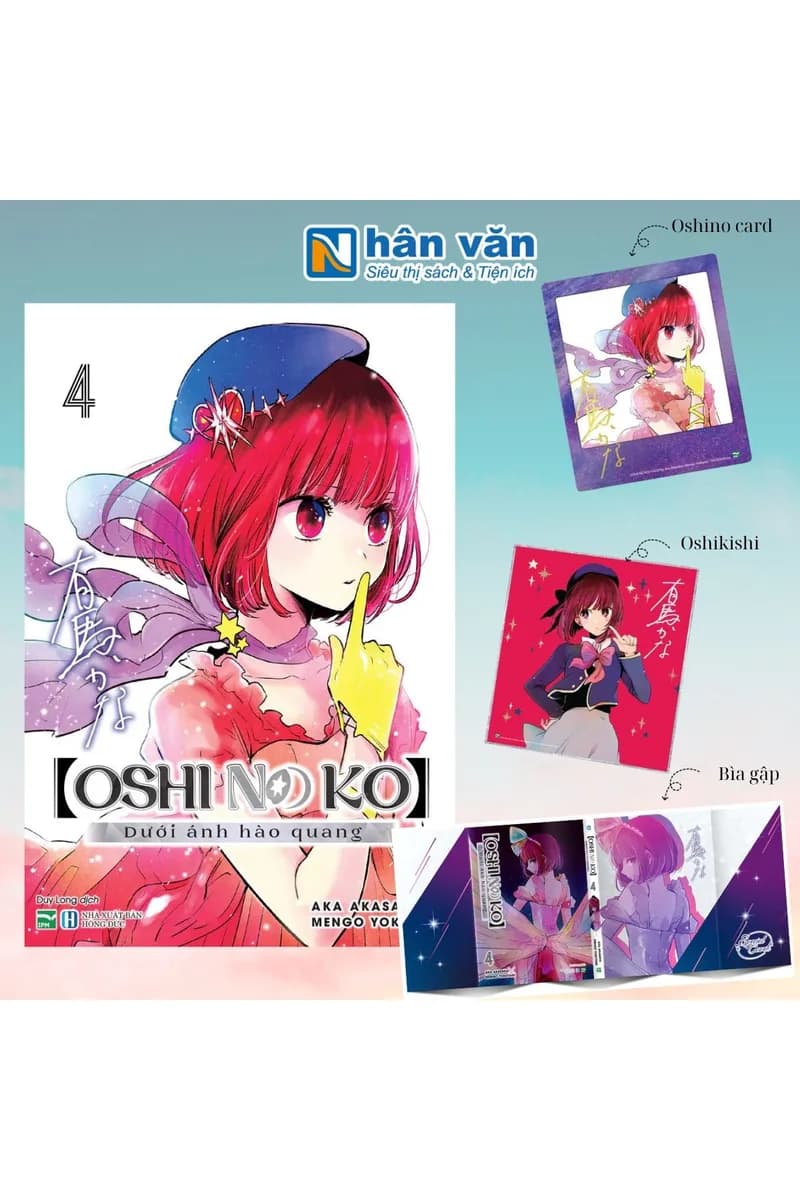 Bìa Oshi No Ko - Dưới Ánh Hào Quang - Tập 4 - Bản Đặc Biệt - Tặng Kèm Bìa 2 Mặt Thiết Kế Độc Quyền + Oshi No Card + OSHIkishi