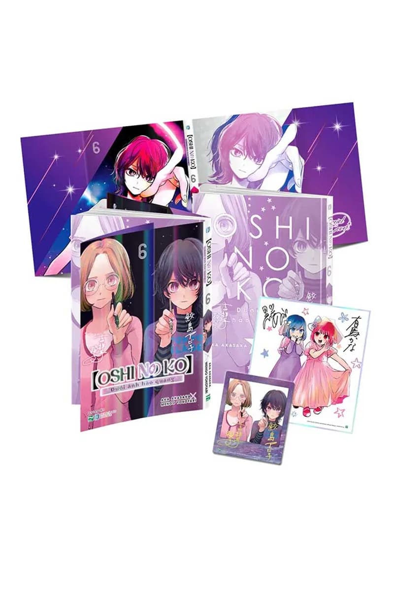 Bìa Oshi No Ko - Dưới Ánh Hào Quang - Tập 6 - Bản Đặc Biệt - Tặng Kèm Bìa 2 Mặt + Oshi No Card Lấp Lánh + OSHIkishi