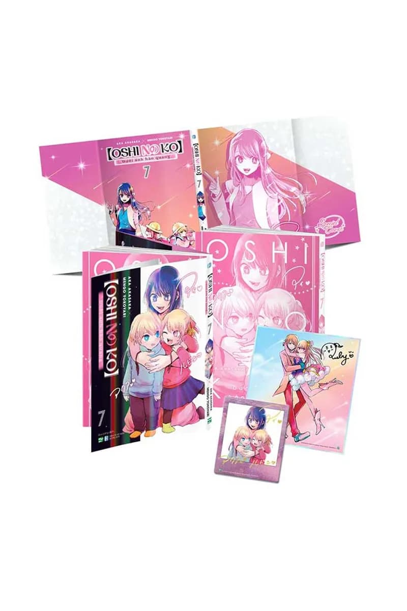 Bìa Oshi No Ko - Dưới Ánh Hào Quang - Tập 7 - Bản Đặc Biệt - Tặng Kèm Bìa 2 Mặt + Oshi No Card Lấp Lánh + OSHIkishi