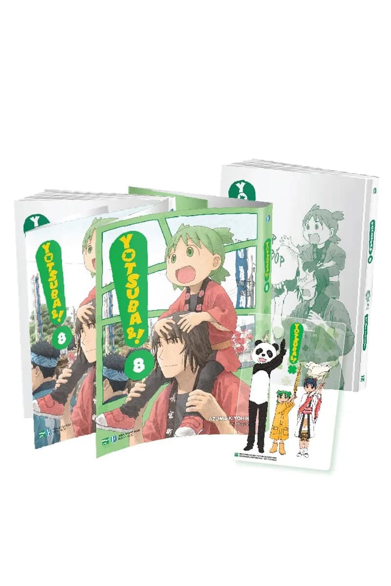 Bìa Yotsuba&! - Tập 8 - Bản Đặc Biệt - Tặng Kèm Bìa Áo Đặc Biệt + Clear Card "Bộ Ba Kì Lạ"